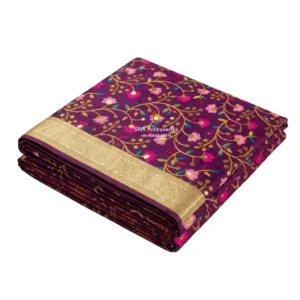 Deep Purple Embroidered Rumala Sahib - Double Set