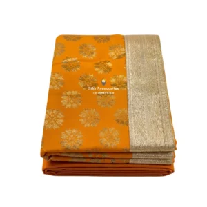 Golden Amber Printed Rumala Sahib - Double Set