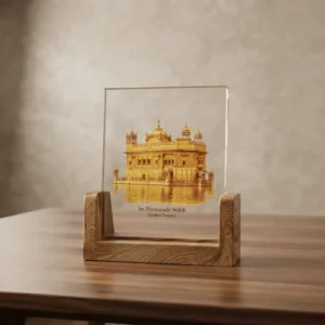 Golden Temple Wooden Base Table Decor With Lights