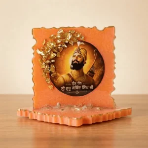 Guru Gobind Singh Ji Resin Showpiece with Gold Accents