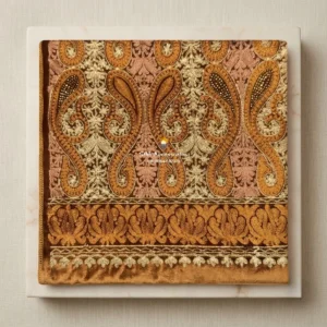 Honey Ochre Unisex Velvet Shawl with Embroidery