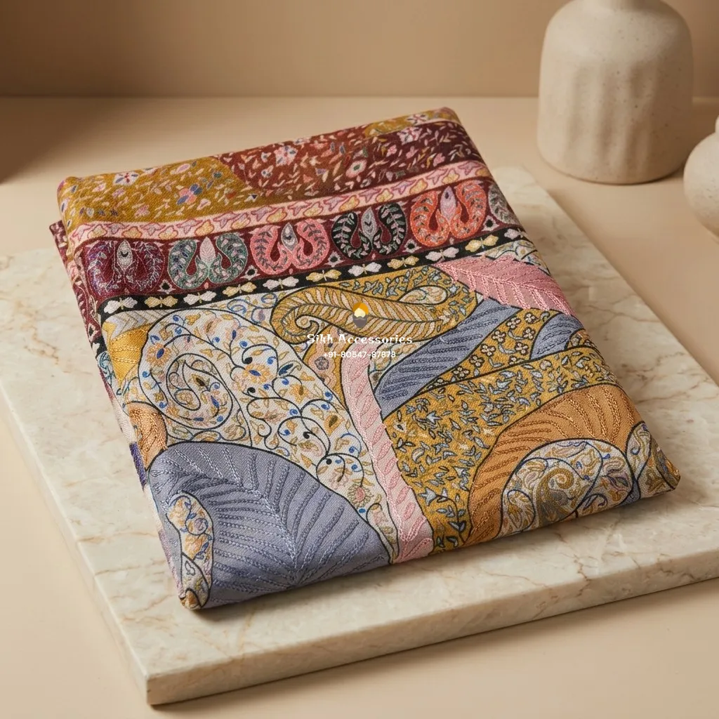 Multi-Color Pashmina Shawl with Paisley Woven Kani Pattern