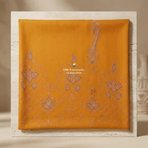 Mustard Yellow Unisex Shawl with Embroidery