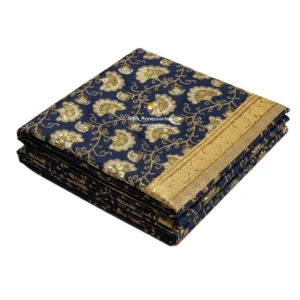 Navy Blue Embroidered Rumala Sahib - Double Set