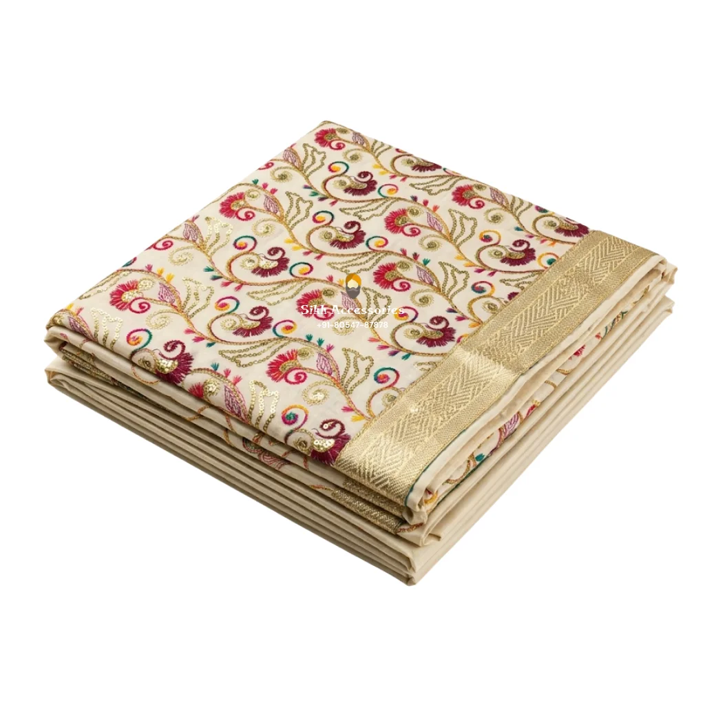 Off-White Embroidered Rumala Sahib - Double Set