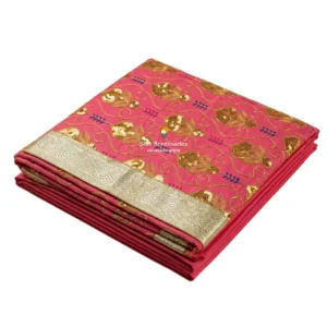 Punch Pink Embroidered Rumala Sahib - Double Set
