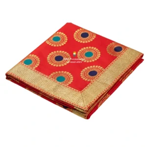 Red Printed Rumala Sahib - Double Set