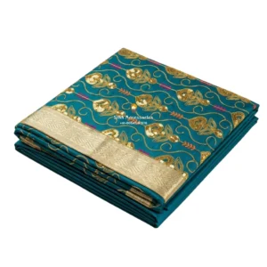 Teal Embroidered Rumala Sahib - Double Set