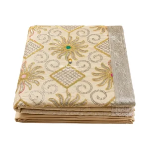 Warm Cream Embroidered Rumala Sahib - Double Set