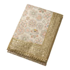 White Embroidered Silk Rumala Sahib - Double Set