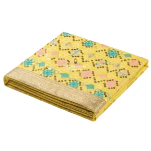 Yellow Embroidered Rumala Sahib - Double Set